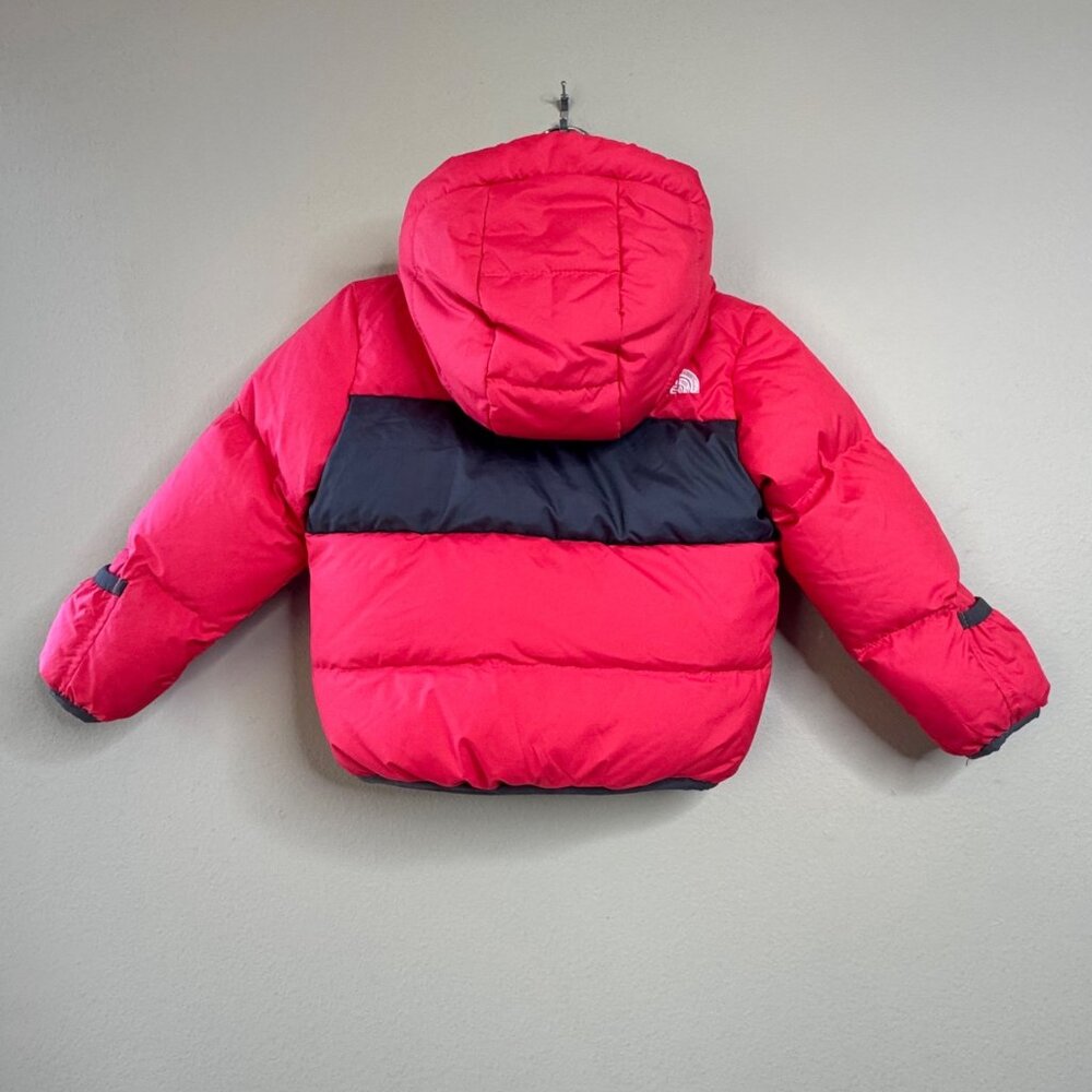 THE NORTH FACE Moondoggy Puffer Jacket Girls 12-18M Pink Gray Puffer EUC Baby - Picture 2 of 11